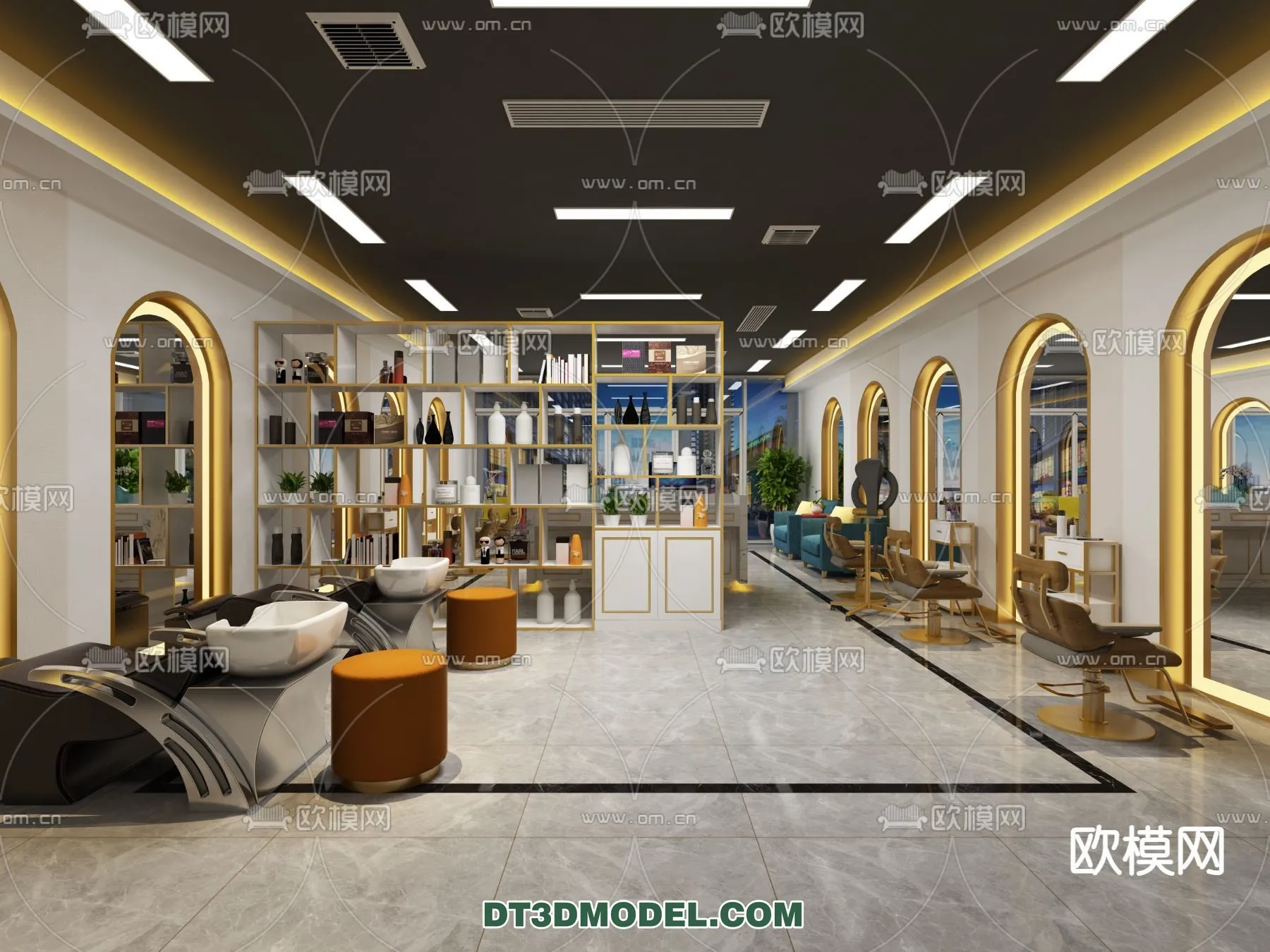 Hair Salon – 3D Interior Scene – 078