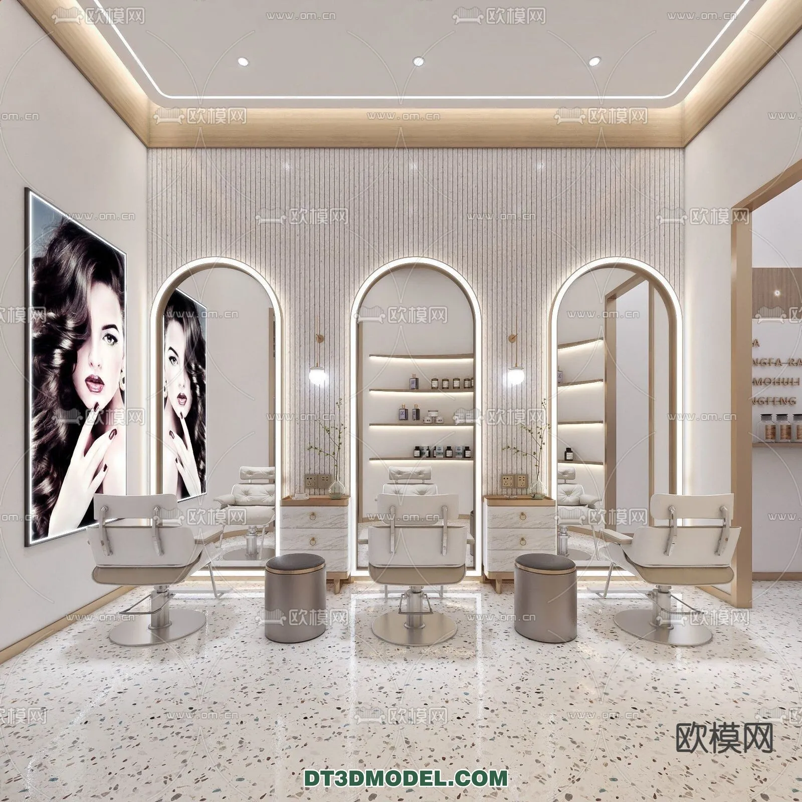 Hair Salon – 3D Interior Scene – 086