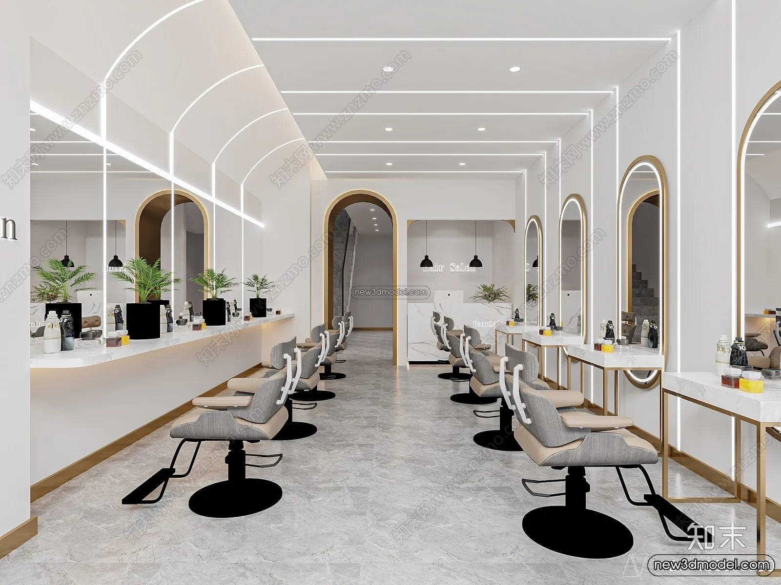 Hair Salon – 3D Interior Scene – 3D Models – 009