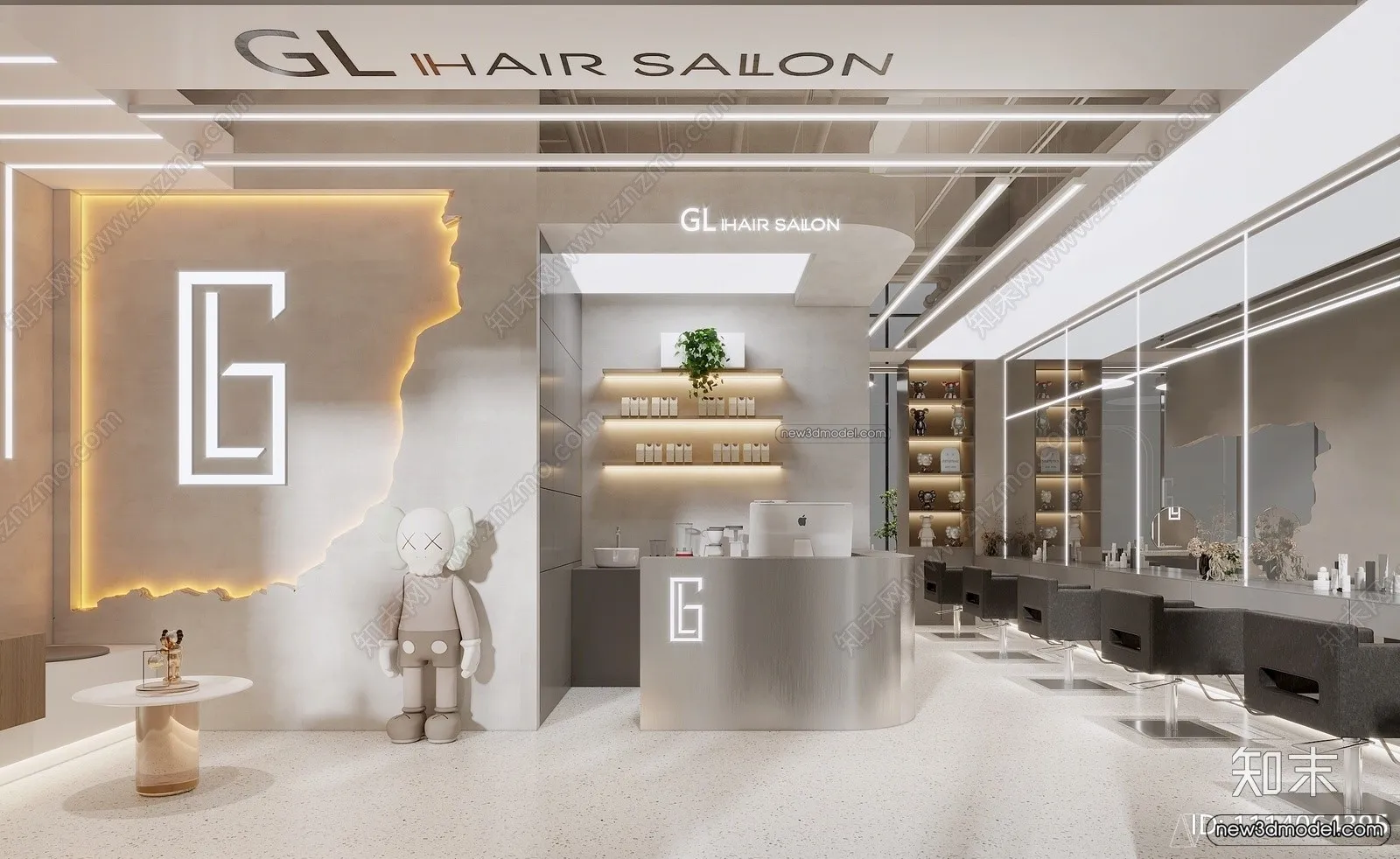 Hair Salon – 3D Interior Scene – 3D Models – 034