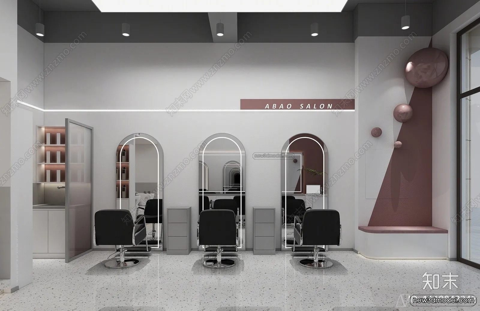 Hair Salon – 3D Interior Scene – 3D Models – 083