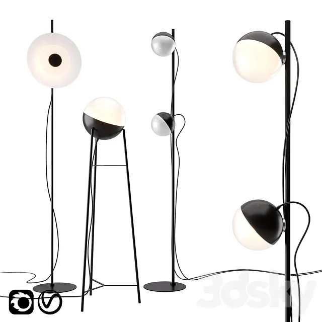 Half and Halos Floor Lamp by Milan Iluminacion 3ds Max