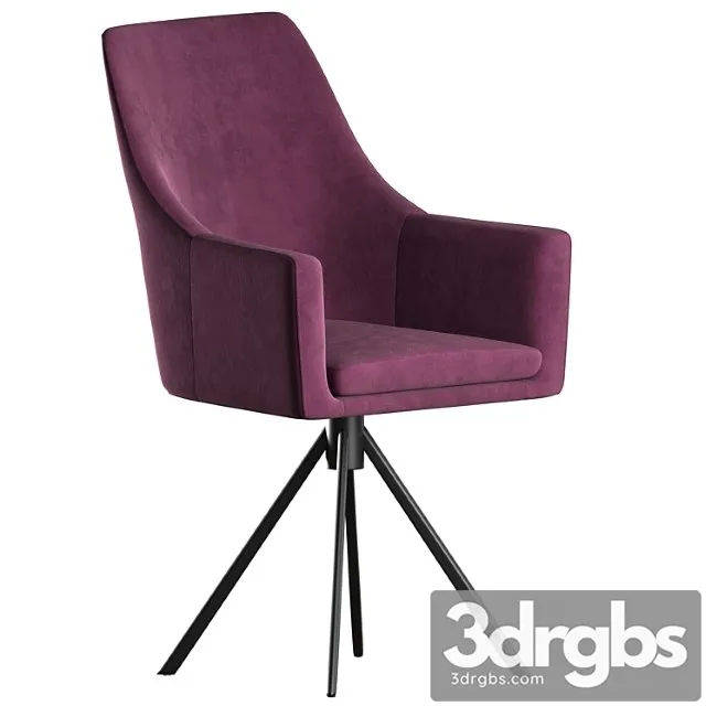 Half armchair miami on metal support