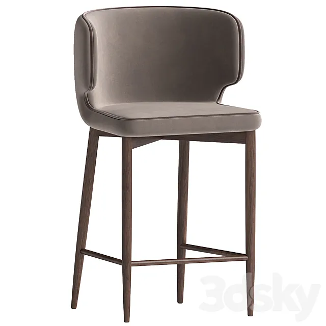 Half-bar chair Mateo with champagne piping 3ds Max