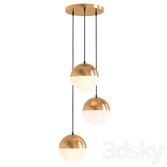 Half Moon Round Multi Light Pendant 3ds Max