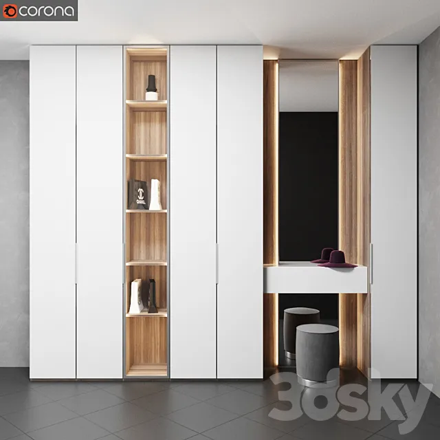 Hall Wardrobe OLIVIERI GLASS 3DSMax File