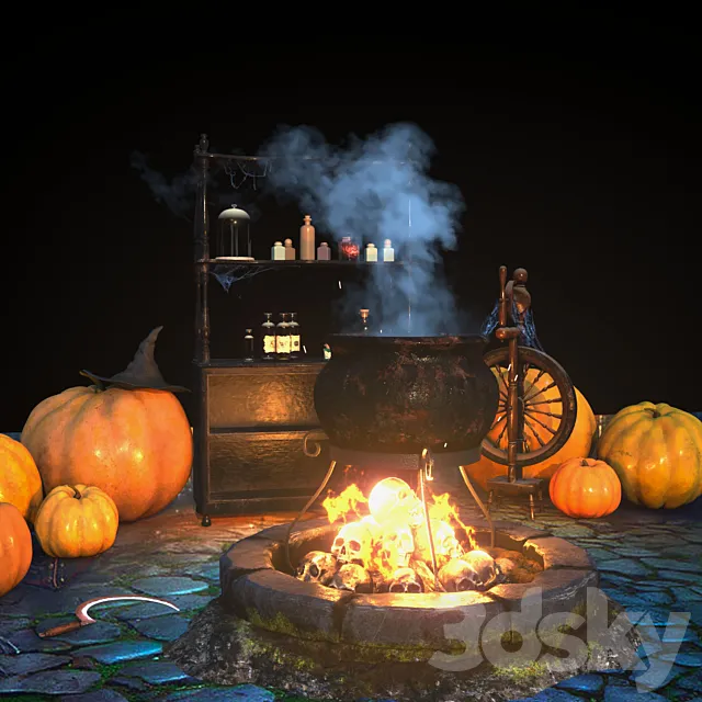 Halloween decor set (max ue4 unity) “for the competition” 3DS Max Model