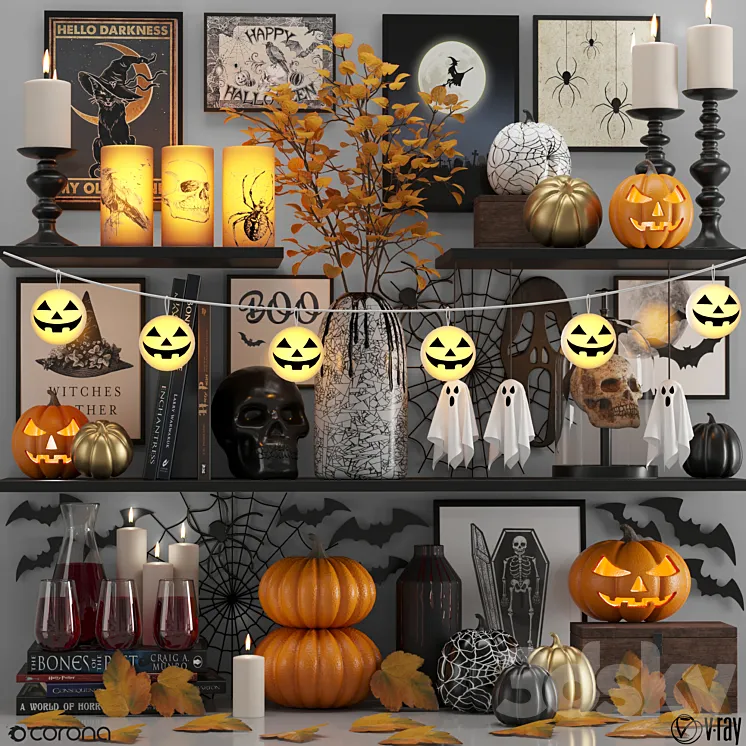 halloween decorative set 3DS Max Model
