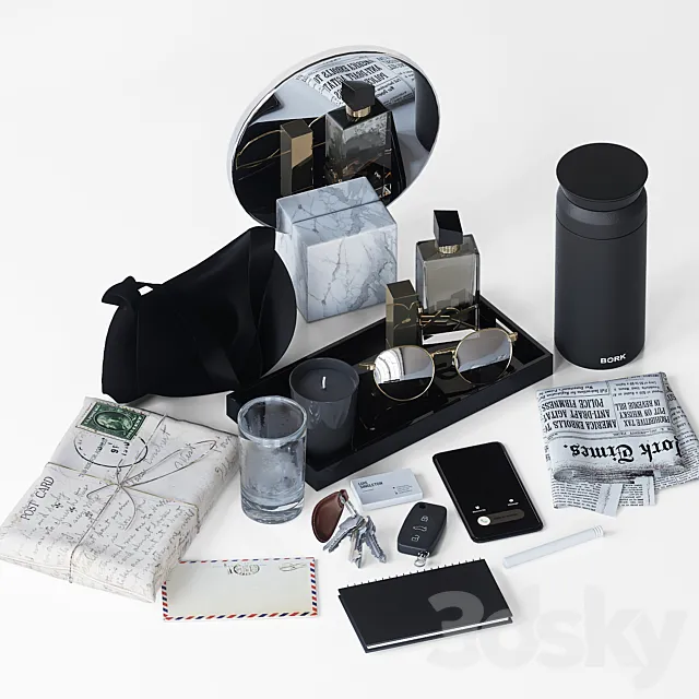 Hallway Accessory Set 3ds Max