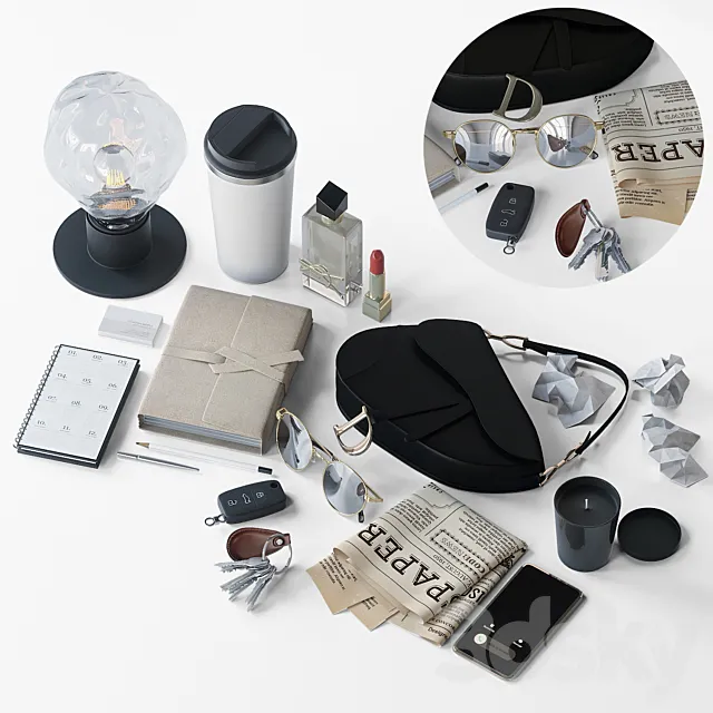 Hallway Accessory Set 3DS Max Model