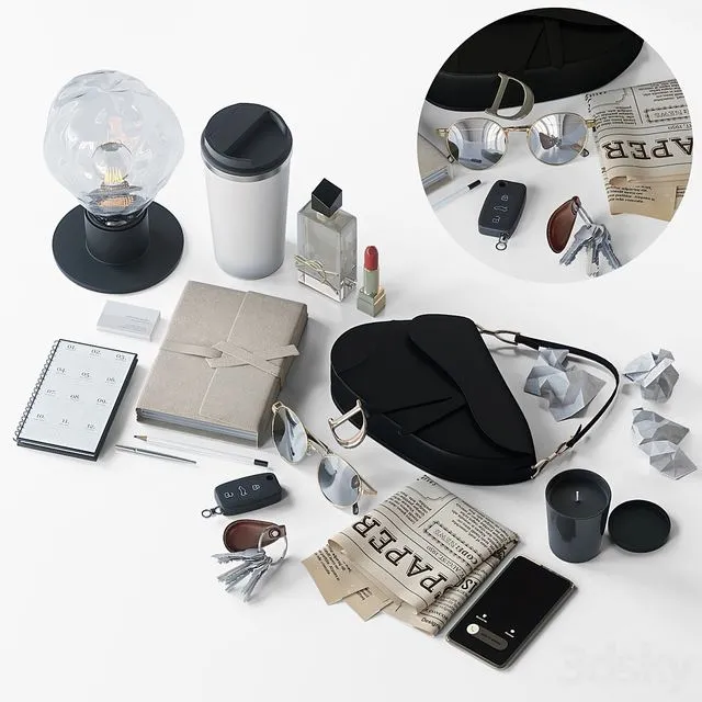 Hallway Accessory Set 3dsMax Model