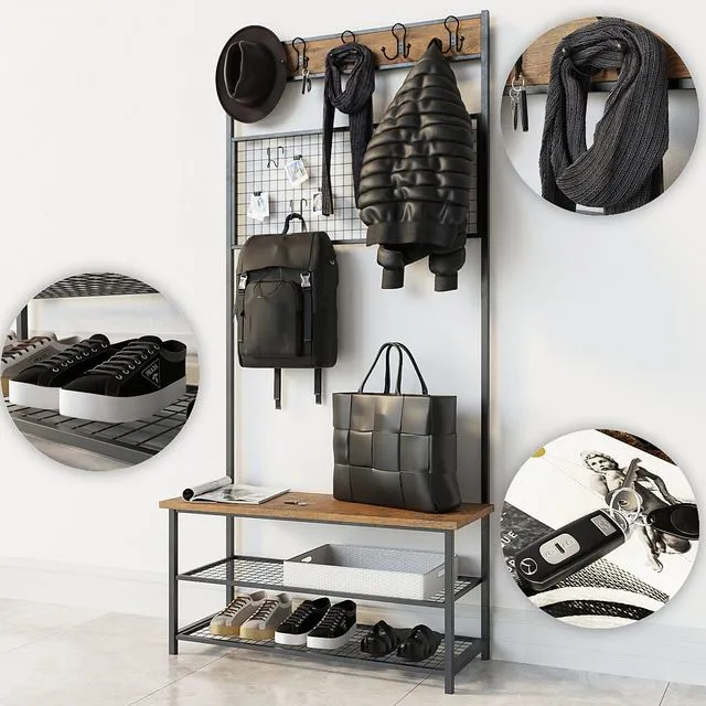 Hallway Industrial Shoe Rack Bench wardrobe 3dsMax Model