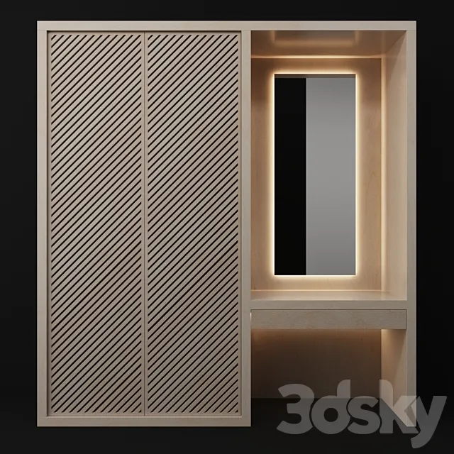 Hallway with plywood 3ds Max