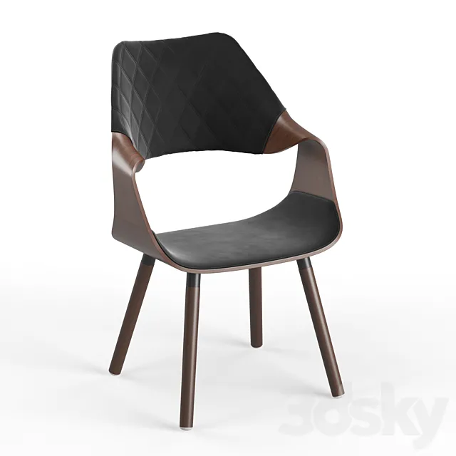 Halmar K396 chair (black _ walnut) 3DS Max Model