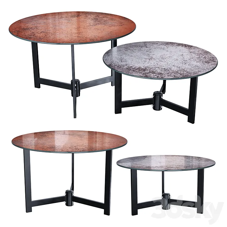 Halmar TWINS set of 2 coffee tables (gray \/ brown) 3DS Max