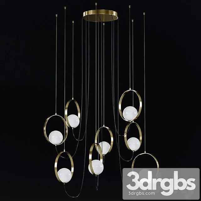 Halo Chandelier 8 led 3000k gold