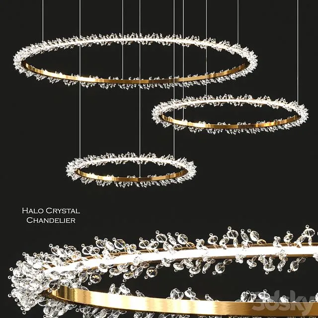 Halo Crystal Chandelier by Manooi 3dsMax Model