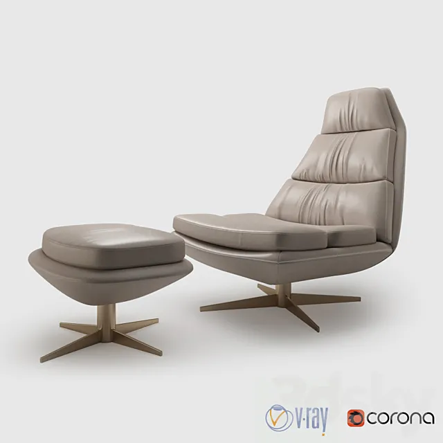 Hamilton Conte Blas armchair 3ds Max