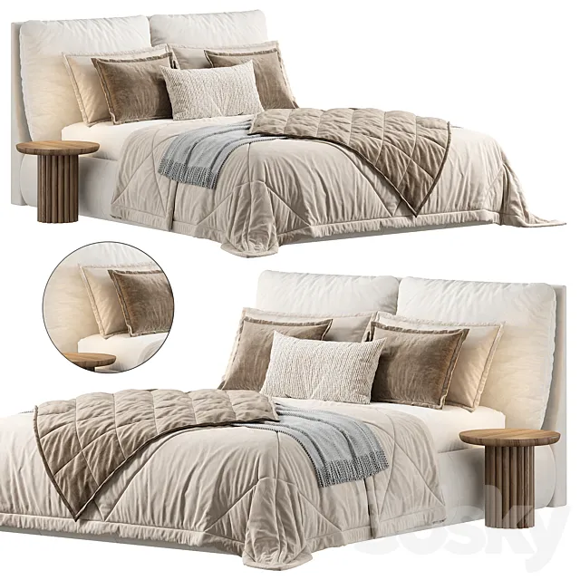 Hamina Pearl Full Bed 3ds Max