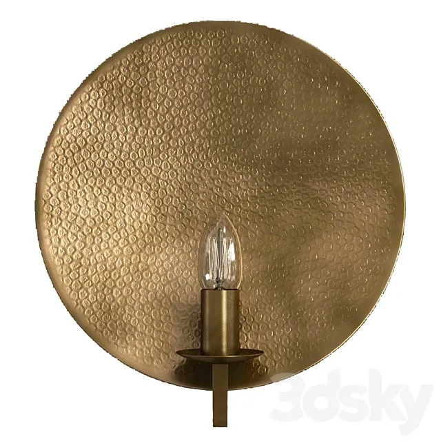 Hammered brass round wall light 3D model 3DS Max Model