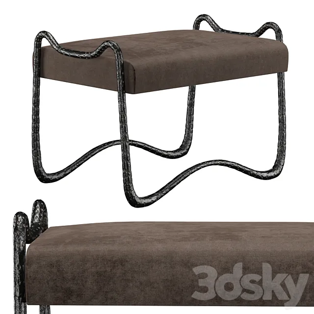 Hammered Bronze Bench 3ds Max