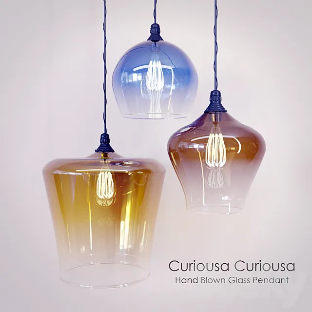 Hand Blown Glass Pendant Curiousa 3DS Max Model