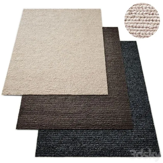 Hand-Braided Textured Wool Rug RH Collection 3dsMax Model