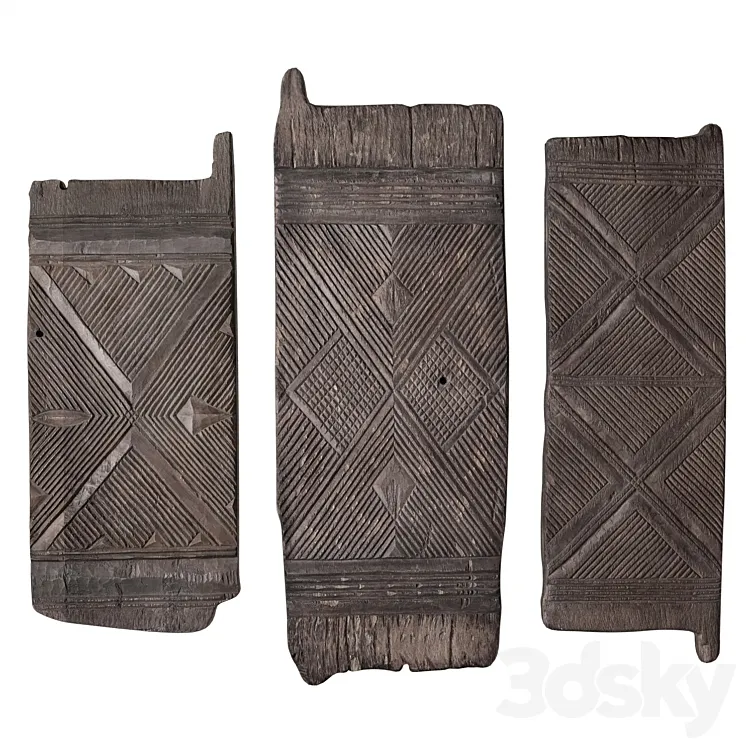 HandCarved Nigerian Doors Collection by Restoration Hardware 3DS Max