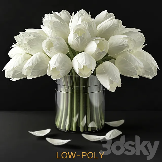 Handcrafted Real Touch Tulips (low poly) 3DSMax File