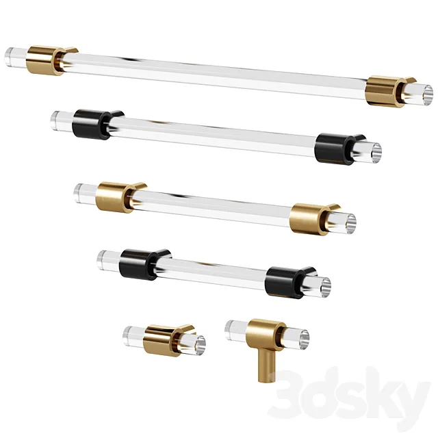 Handles KRISTAL Acrylic & Brass by Meraki 3ds Max