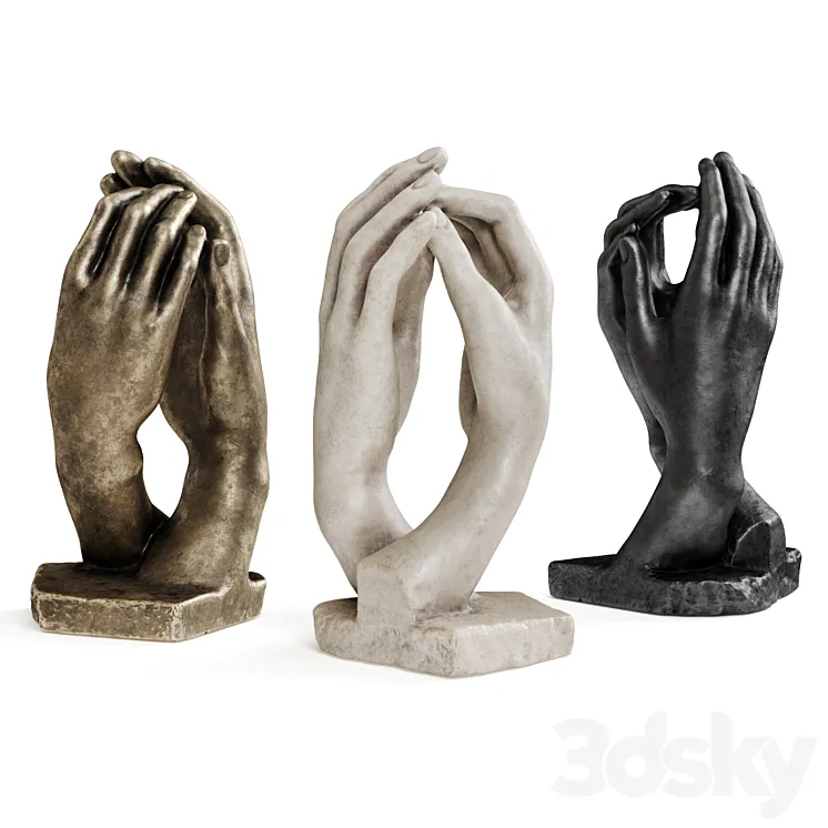 Hands Rodin sculpture 3DS Max