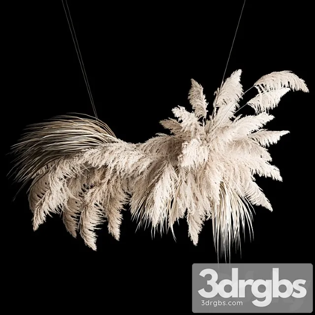 Hanging Bouquet Installation Of White Reeds Dried Flowers Of Pampas Grass Cortaderia Reeds 260 3dsmax Download