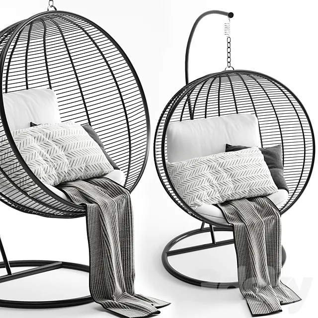 Hanging chair black 3ds Max