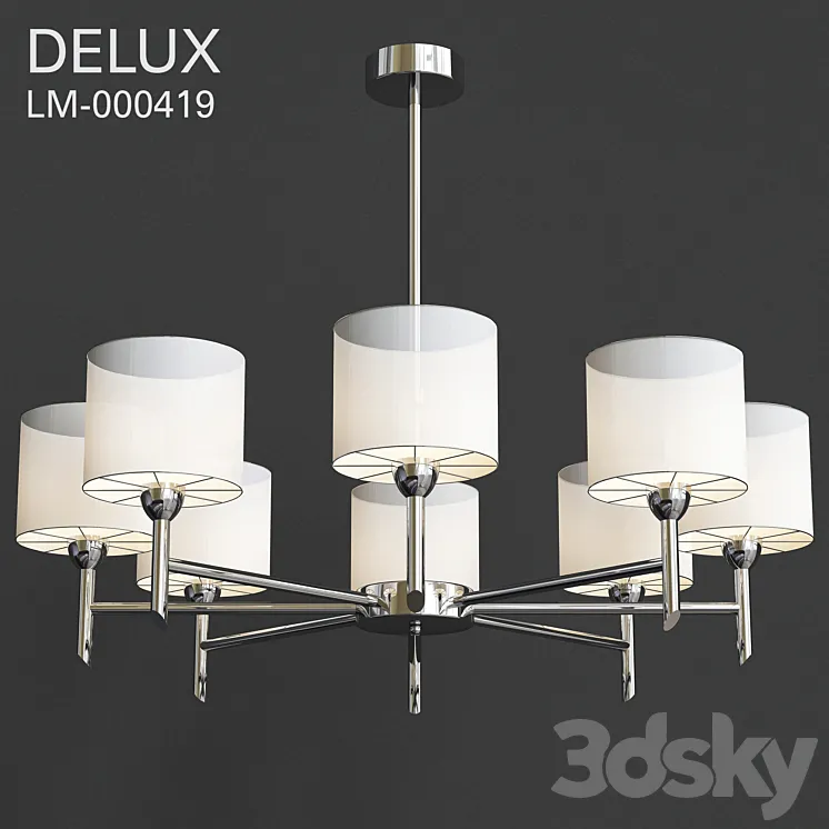 Hanging Chandelier with shades Delux 3DS Max