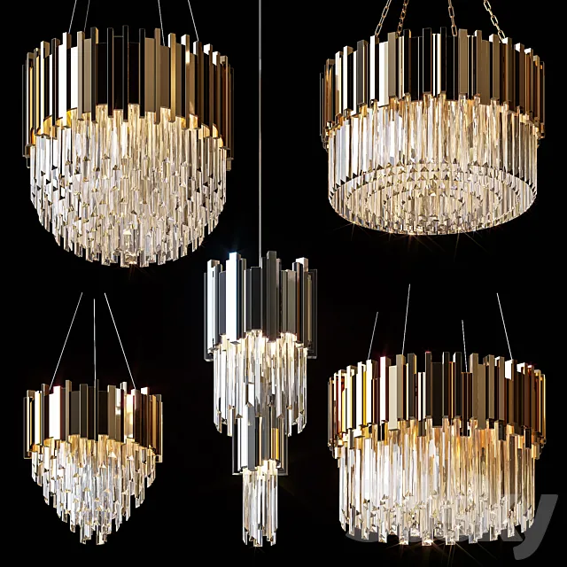 Hanging chandeliers BARCLAY 3ds Max