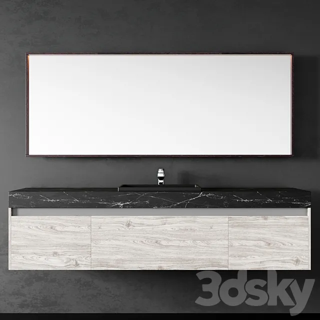 Hanging dressing table with mirror 3ds Max