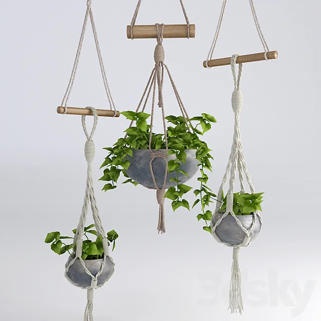 Hanging flowerpots # 4 3DSMax File