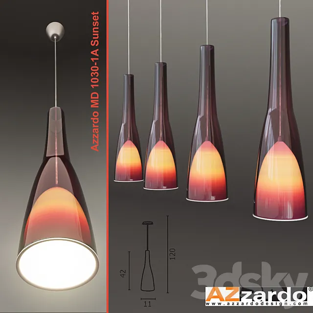 Hanging lamp Azzardo MD 1030-1A Sunset 3DS Max Model