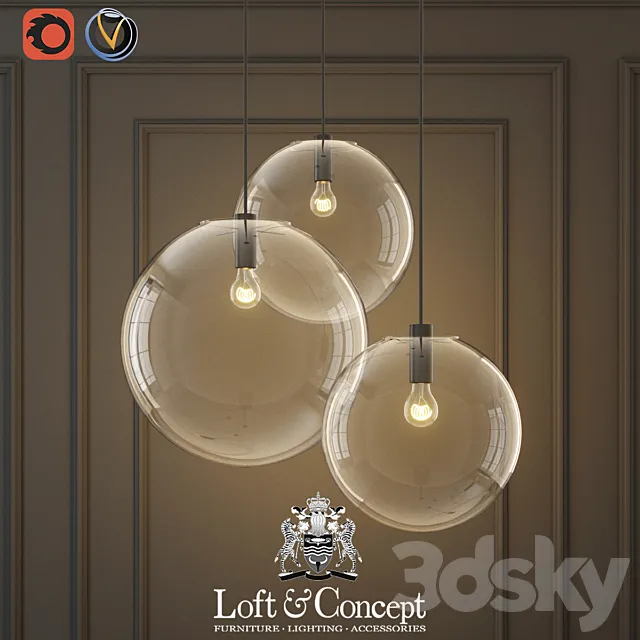 Hanging lamp glass ball ceiling lights 3DSMax File