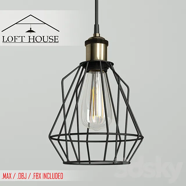Hanging lamp LOFT HOUSE P-61 3ds Max