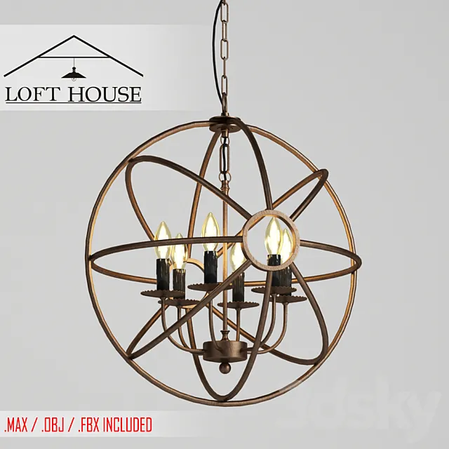 Hanging lamp LOFT HOUSE P-74_1 3DS Max Model