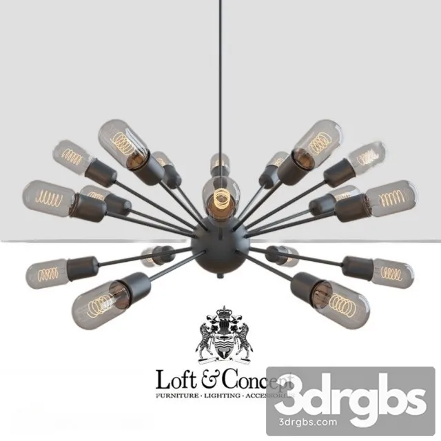 Hanging Lamp Loft Industrial Sputnik Chandelier Elliptical 3dsmax Download