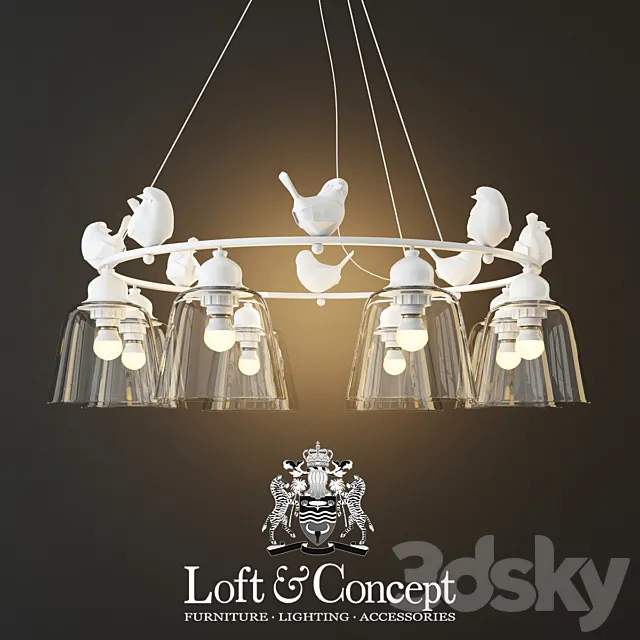 Hanging lamp provence bird chandelier 11 3DS Max Model