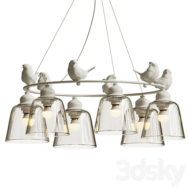 Hanging lamp provence bird chandelier 3DSMax File