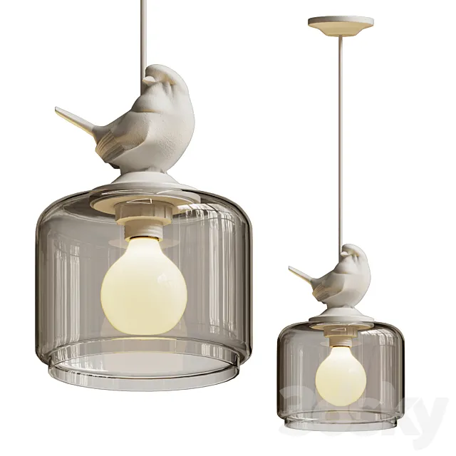 Hanging lamp provence bird pendant 3DSMax File