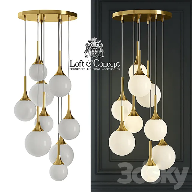 Hanging lamp Restoration Hardware Whitney Chandelier 3DS Max Model