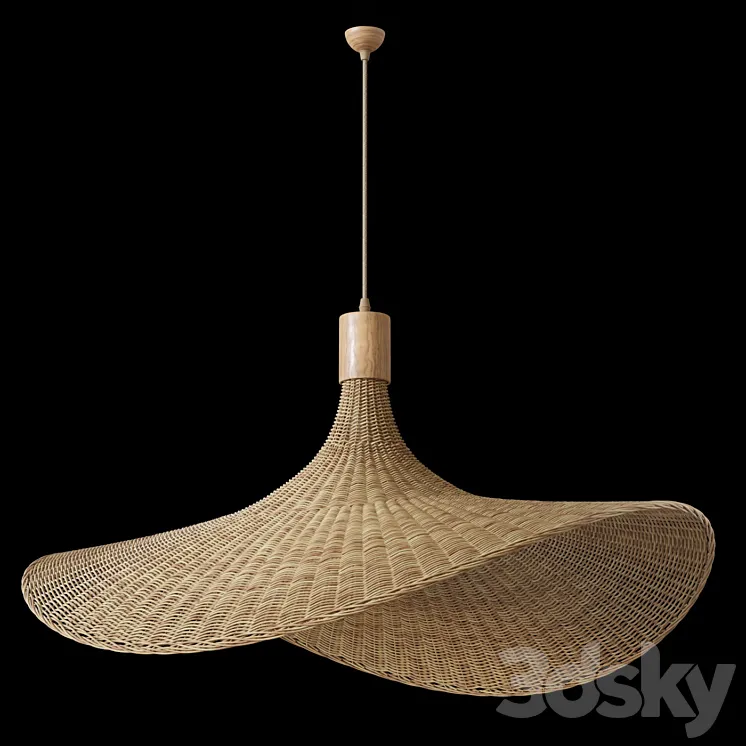 Hanging lamp – wicker hat 3DS Max