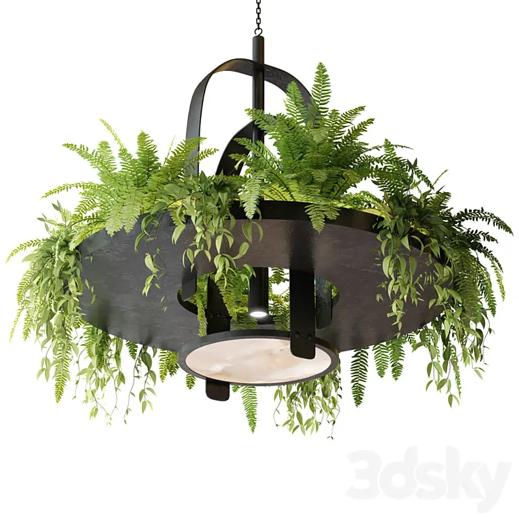 Hanging lamp with plants 3DS Max Model
