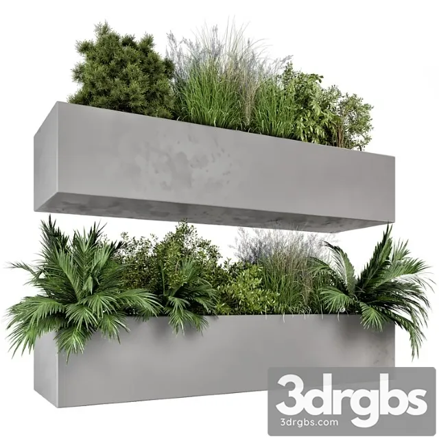 Hanging plants set in gray pot – set 717