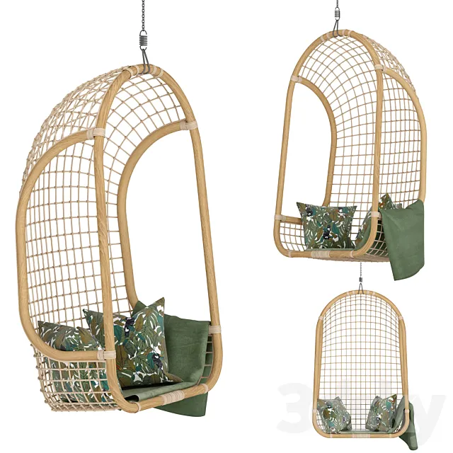 Hanging Rattan Chair – Natural 3DSMax File